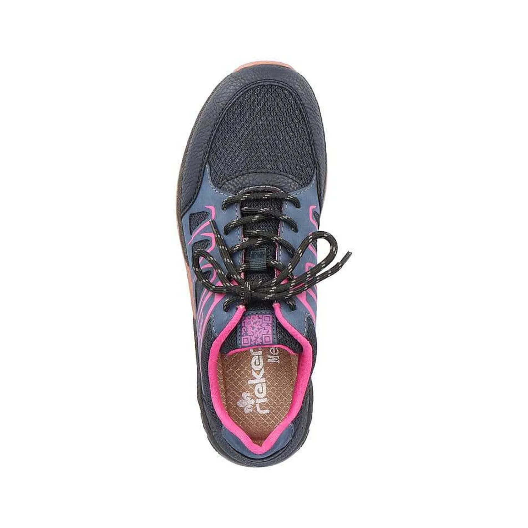Rieker Low Shoes & Slippers-Women'S Lace-Up Shoes Navy Blue-Raspberry Red
