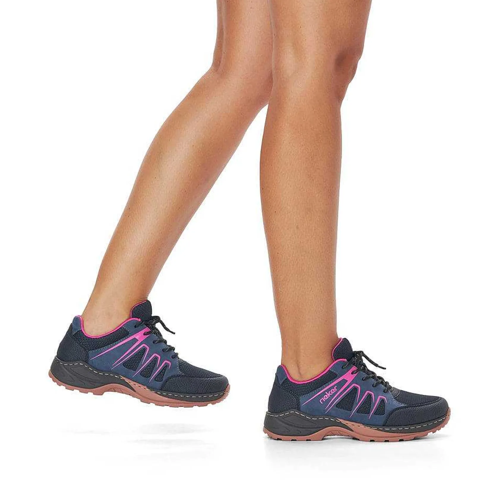 Rieker Low Shoes & Slippers-Women'S Lace-Up Shoes Navy Blue-Raspberry Red