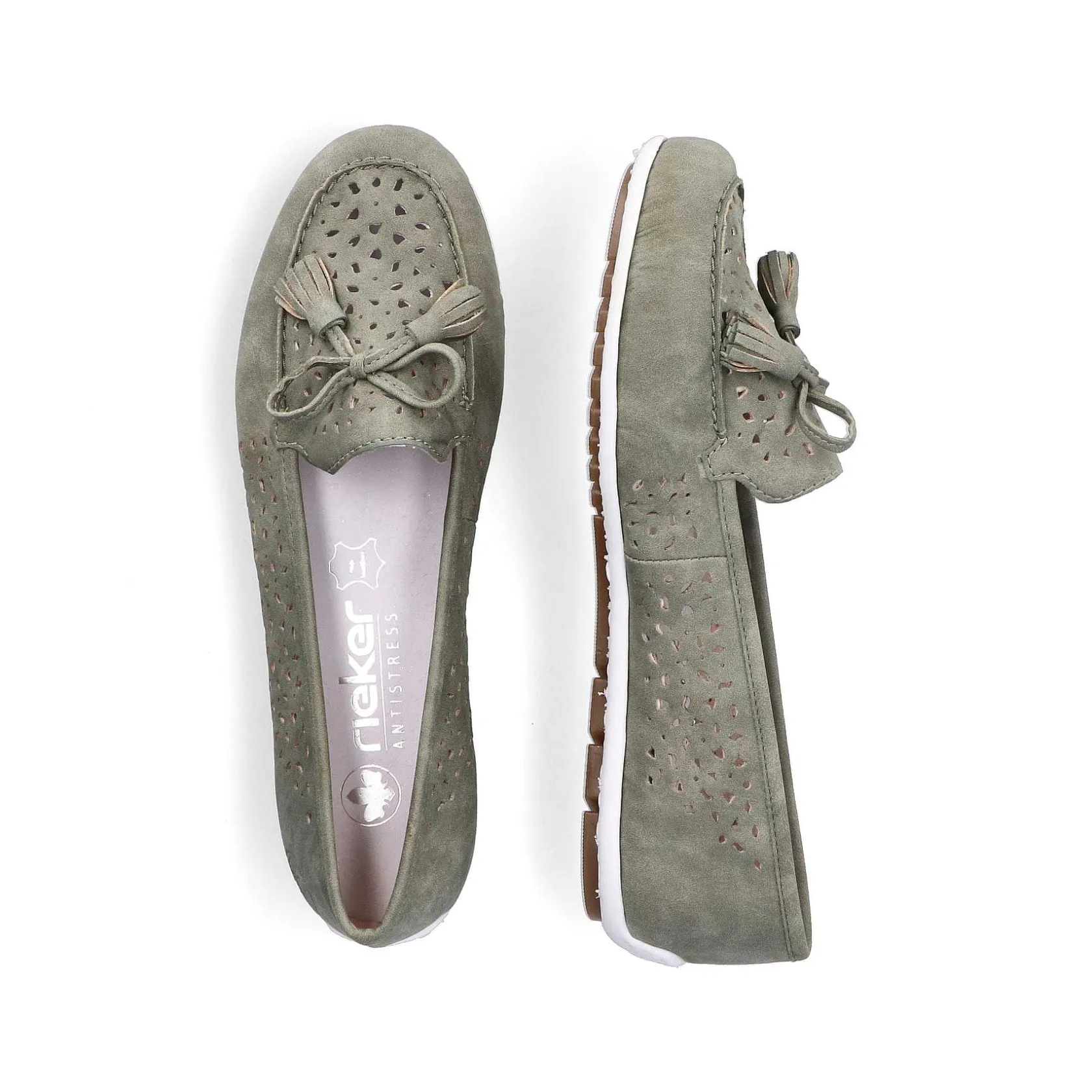 Rieker Loafers & Ballerinas-Women'S Loafers Green Grey