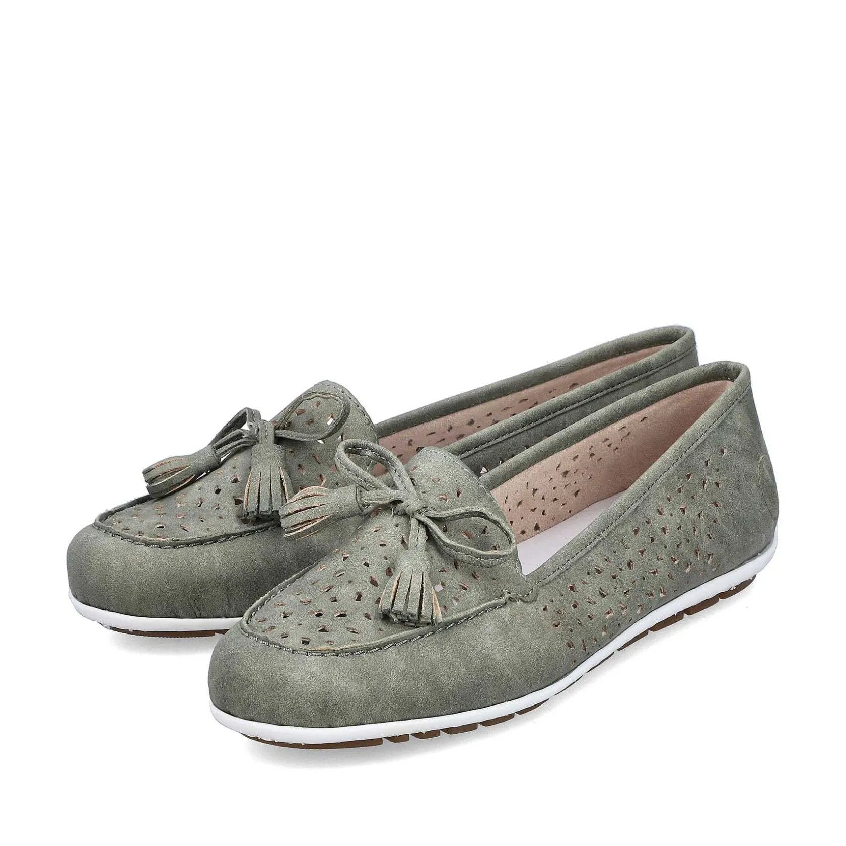 Rieker Loafers & Ballerinas-Women'S Loafers Green Grey