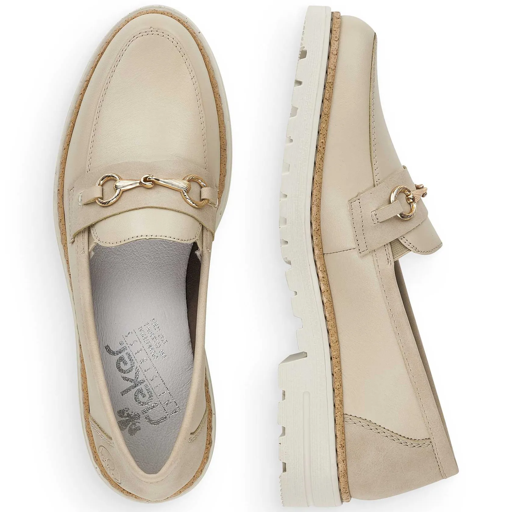 Rieker Business Shoes-Women'S Loafers Light Beige