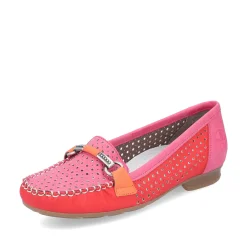 Rieker Business Shoes-Women'S Loafers Raspberry Red