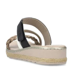 Rieker Mules & Slippers-Women'S Mules Brown Beige-Cream White-Black