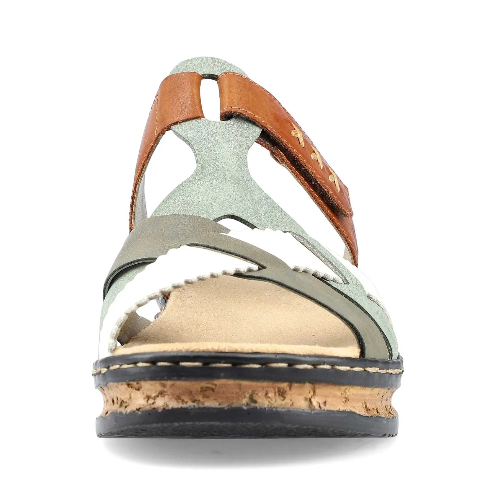 Rieker Mules & Slippers-Women'S Mules Chocolate Brown-Mint Green-White