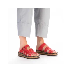 Rieker Colorful Styles-Women'S Mules Fire Red
