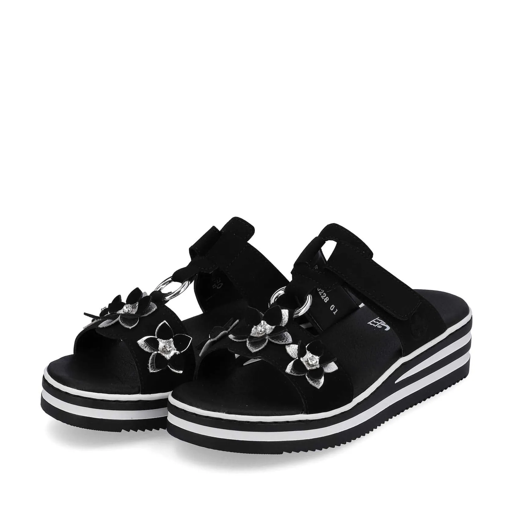 Rieker Summer Shoes-Women'S Mules Graphite Black
