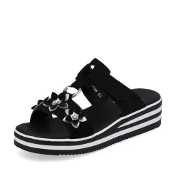 Rieker Summer Shoes-Women'S Mules Graphite Black