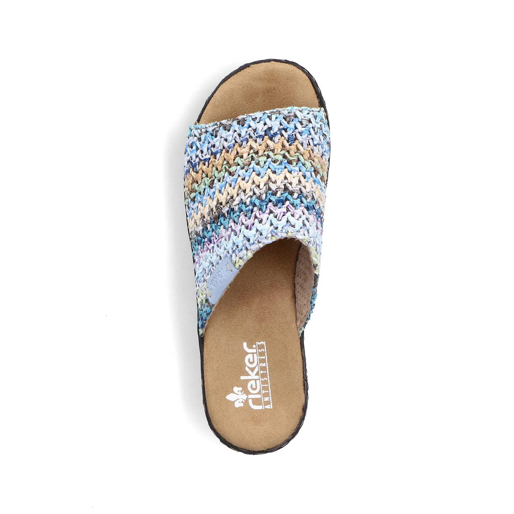 Rieker Summer Shoes-Women'S Mules Multi-Sky Blue