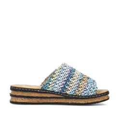 Rieker Summer Shoes-Women'S Mules Multi-Sky Blue