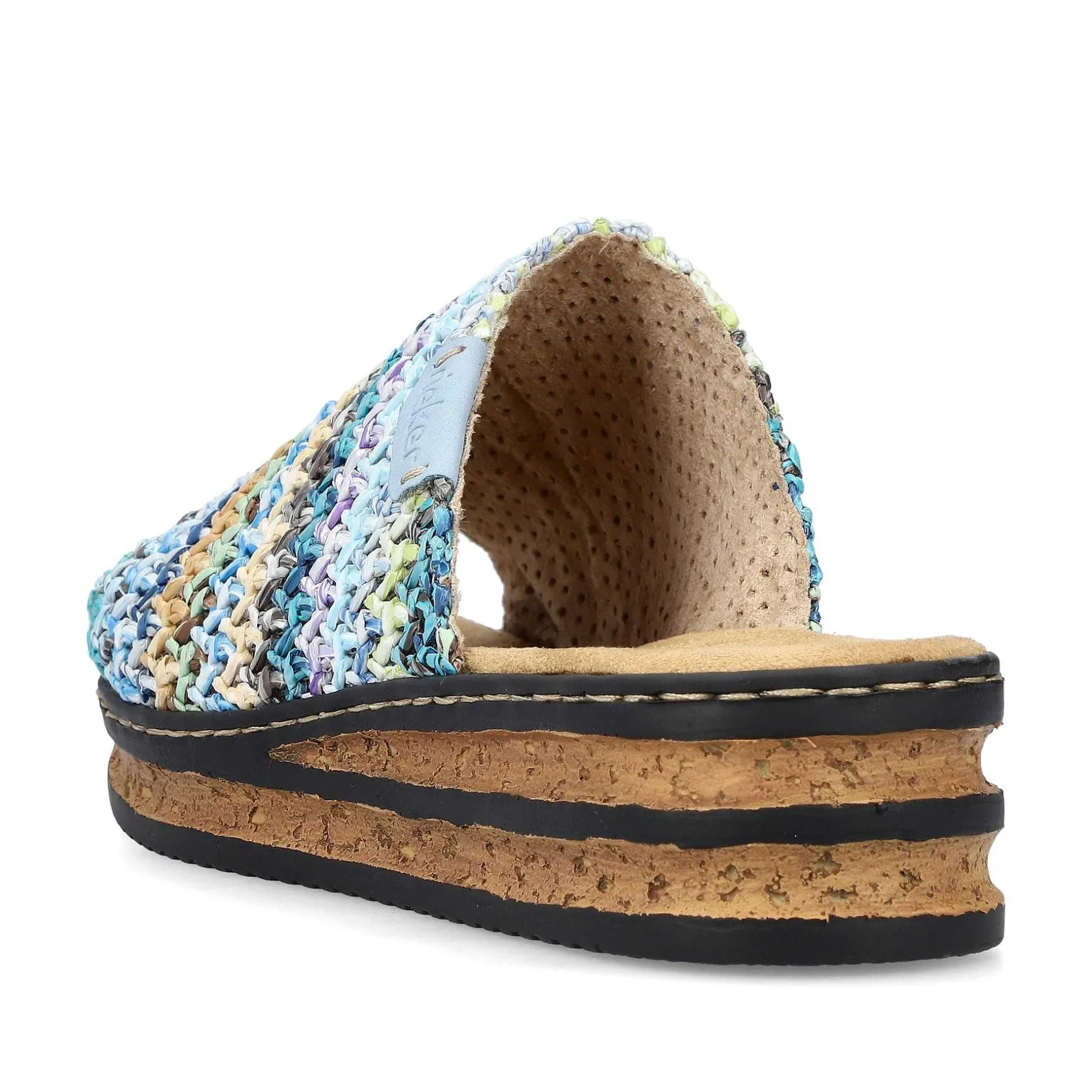 Rieker Summer Shoes-Women'S Mules Multi-Sky Blue