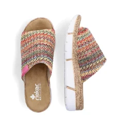 Rieker Summer Shoes-Women'S Mules Multi-Light Brown