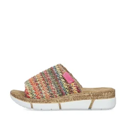 Rieker Summer Shoes-Women'S Mules Multi-Light Brown