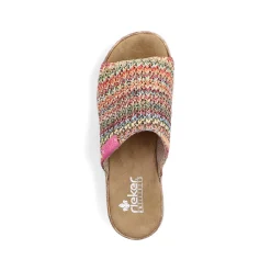 Rieker Summer Shoes-Women'S Mules Multi-Light Brown