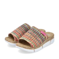 Rieker Summer Shoes-Women'S Mules Multi-Light Brown