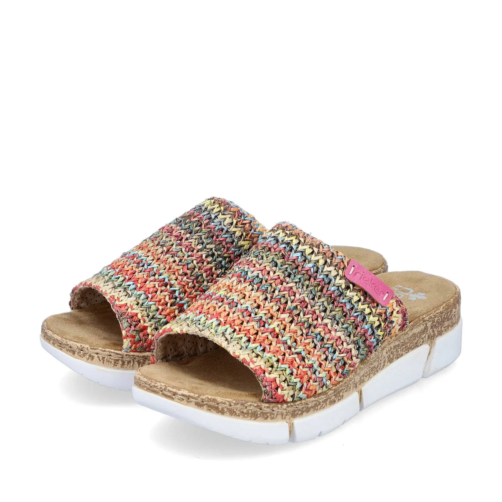 Rieker Summer Shoes-Women'S Mules Multi-Light Brown