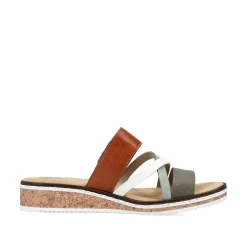 Rieker Mules & Slippers-Women'S Mules Olive Green-Brown-White