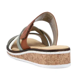 Rieker Mules & Slippers-Women'S Mules Olive Green-Brown-White