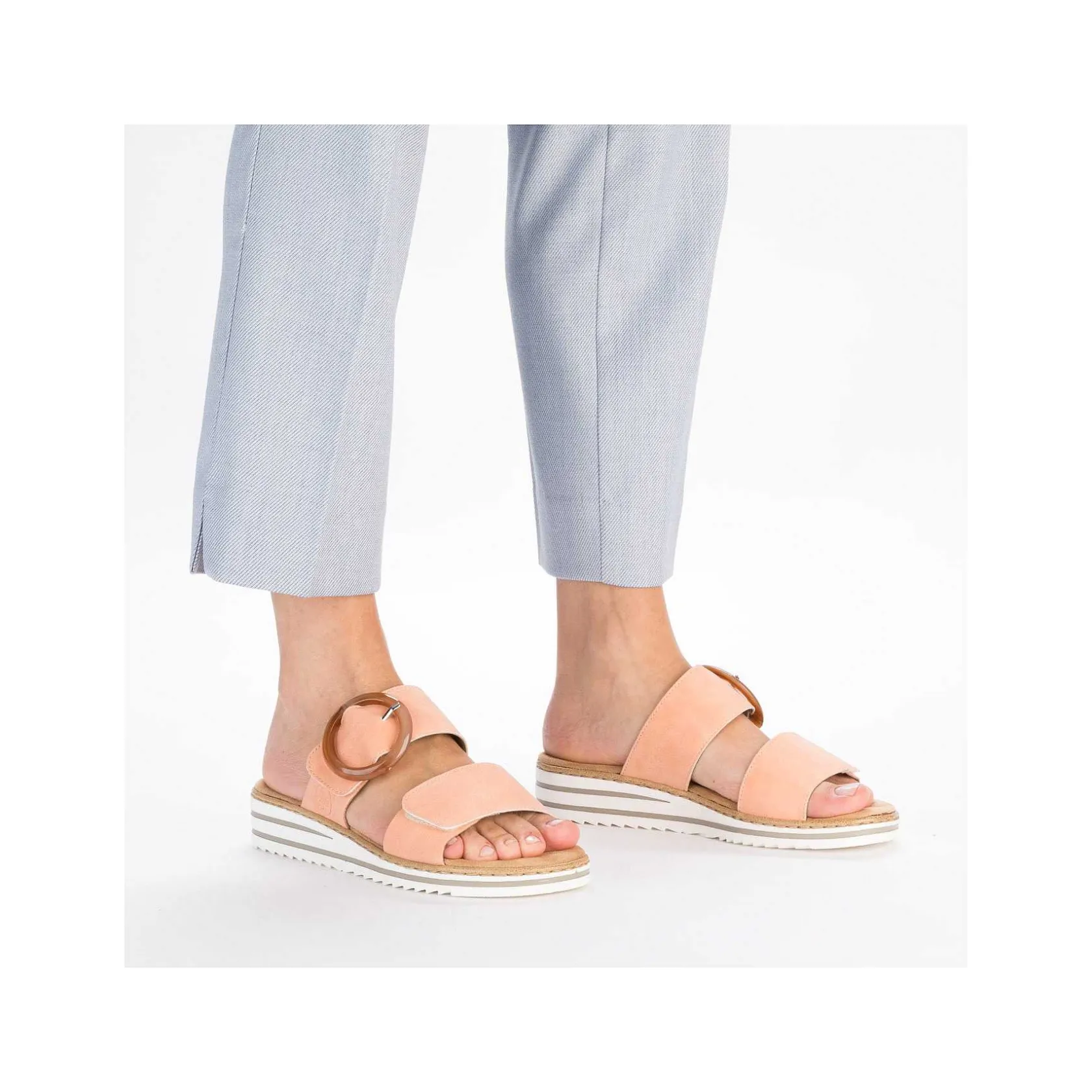 Rieker Colorful Styles-Women'S Mules Peach