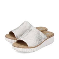 Rieker Mules & Slippers-Women'S Mules Silver-Platinum-Metallic