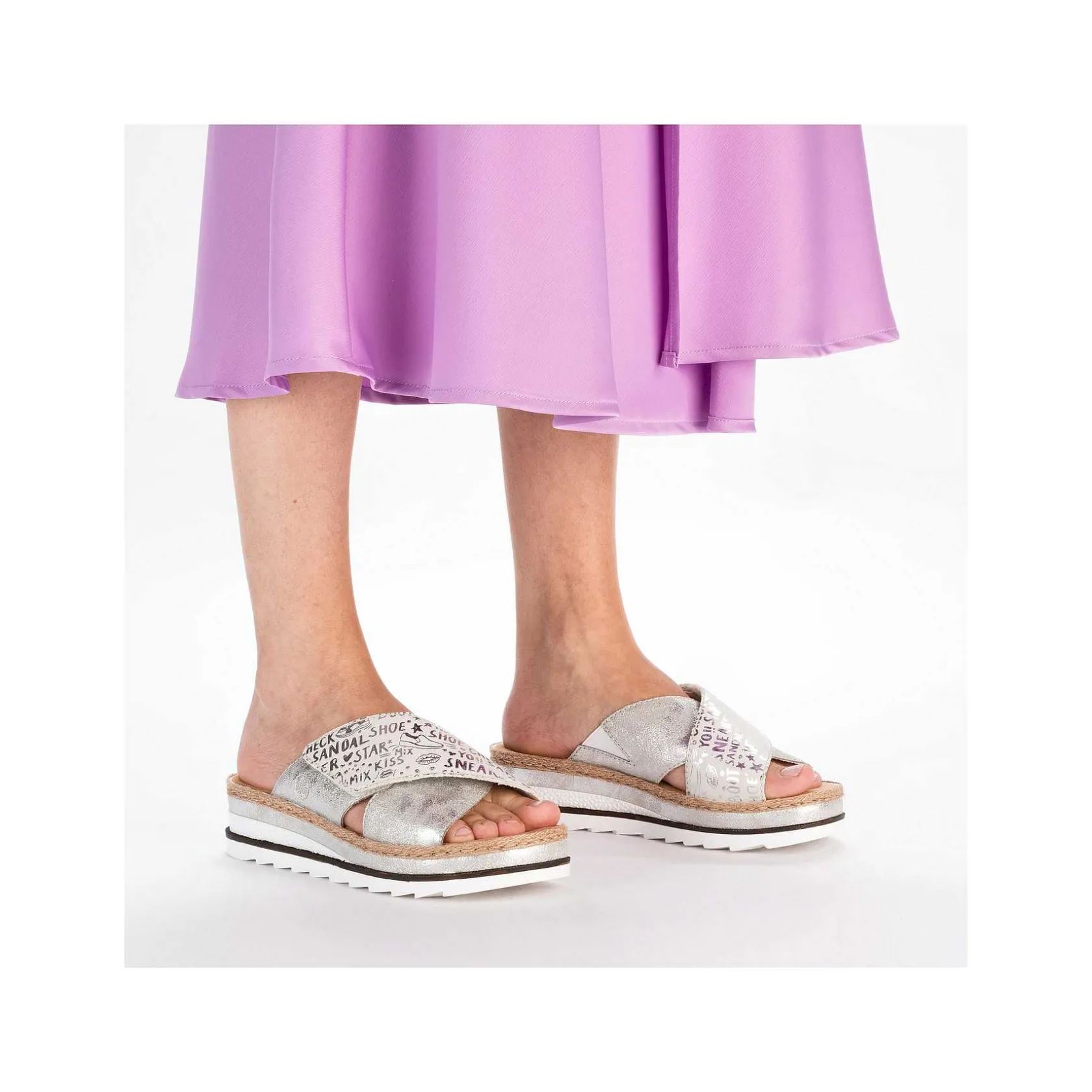 Rieker Mules & Slippers-Women'S Mules Silver Metallic