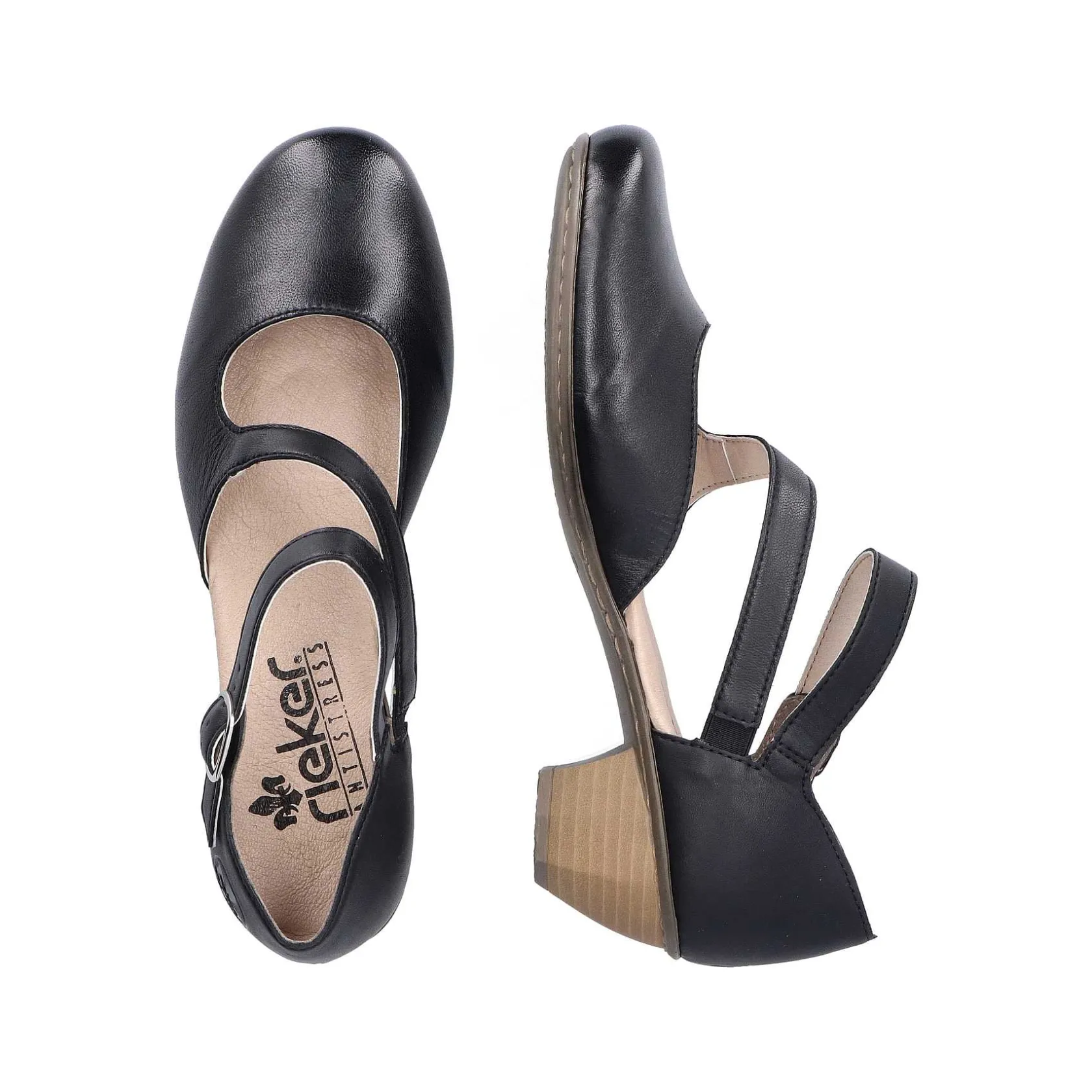 Rieker Business Shoes-Women'S Pumps Glossy Black