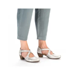 Rieker Business Shoes-Women'S Pumps Silver-Platinum