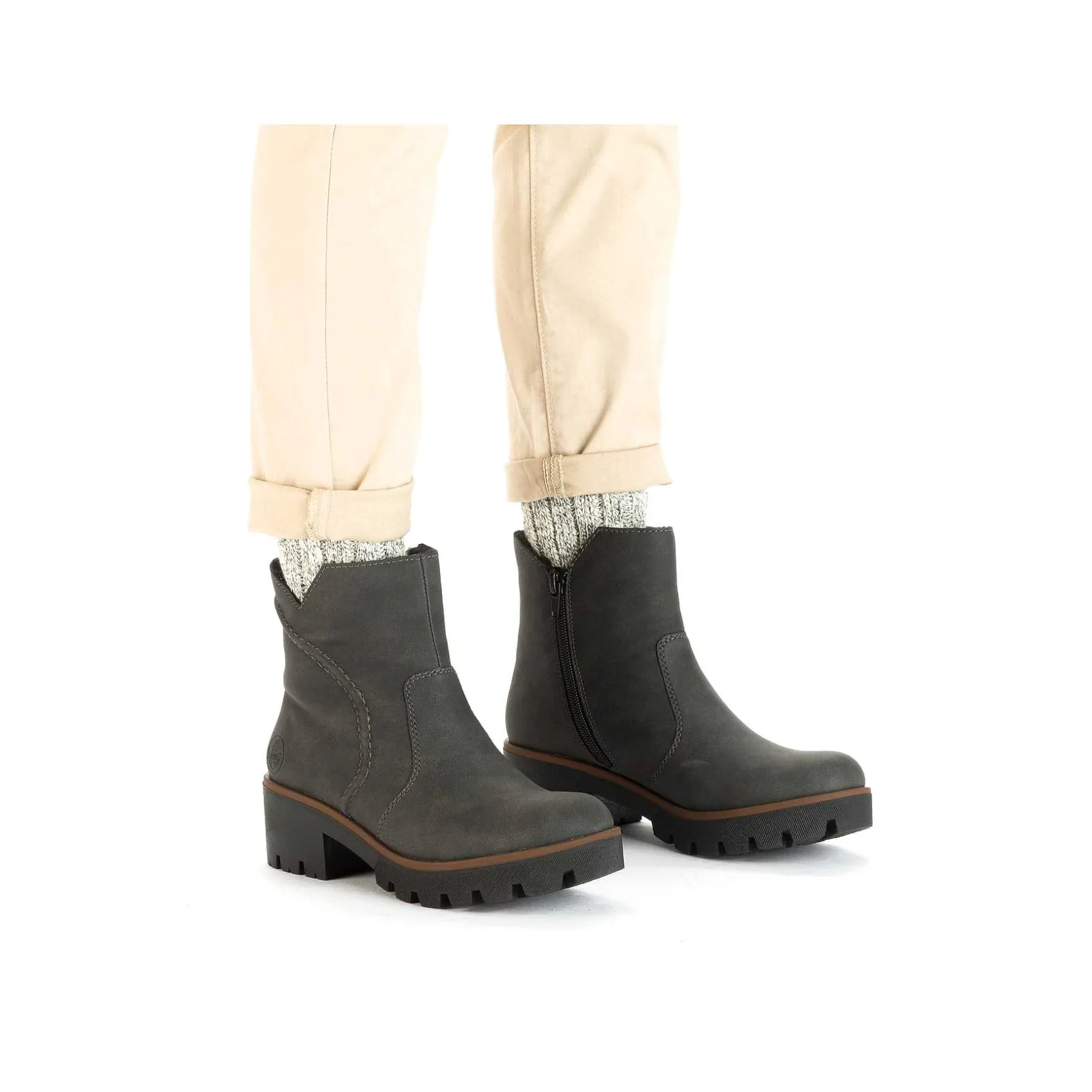 Rieker Ankle Boots & Boots-Women'S Short Boots Brown Gray