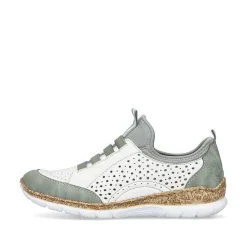 Rieker Low Shoes & Slippers-Women'S Slippers In Starry White-Mint Green