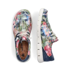Rieker Vegan-Women'S Slippers Multi-Denim Blue