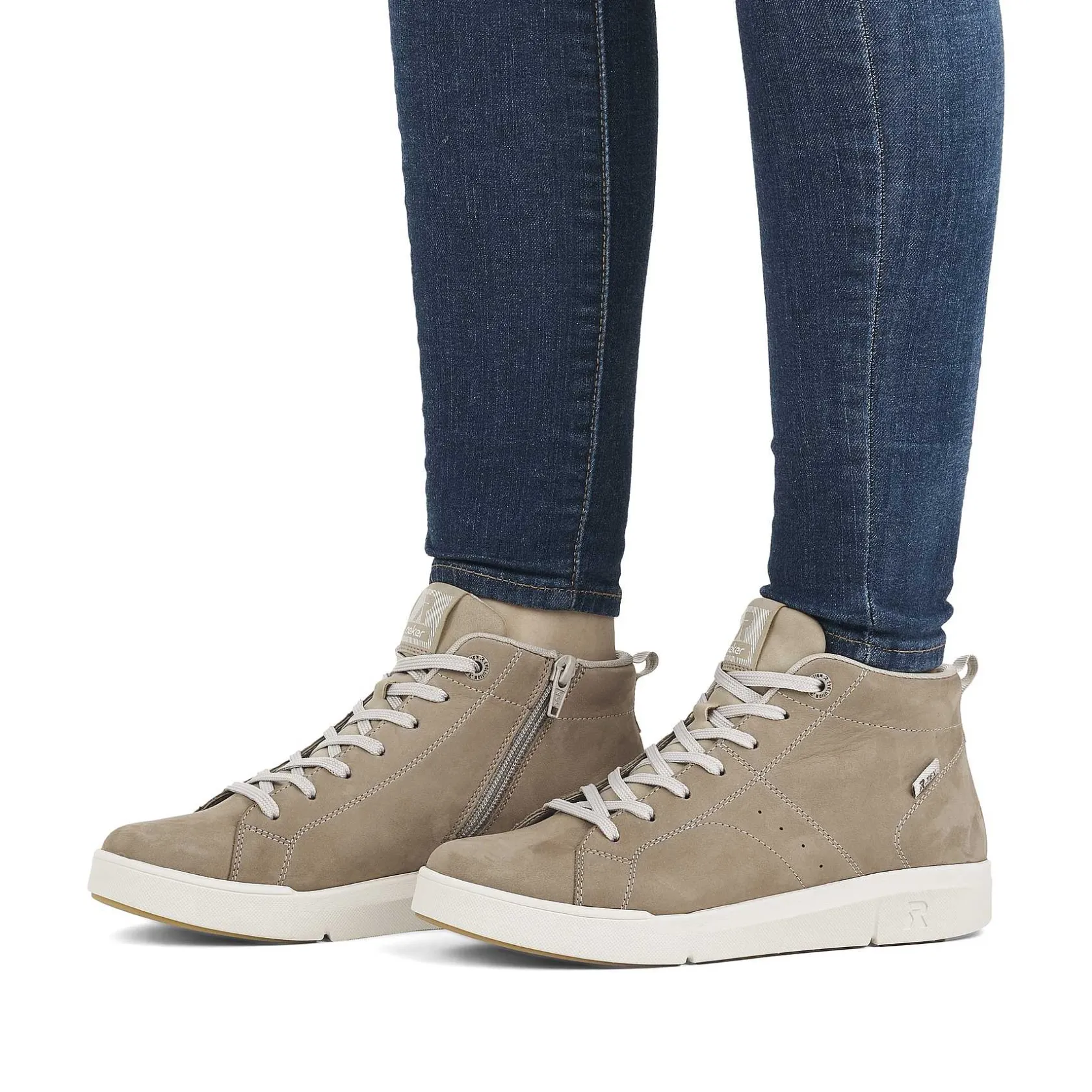 Rieker Sneakers-Women'S Sneaker High Cream Beige