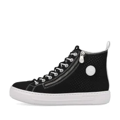 Rieker Sneakers-Women'S Sneaker High Night Black-Crystal White