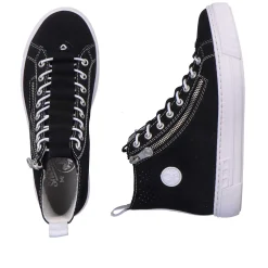 Rieker Sneakers-Women'S Sneaker High Night Black-Crystal White