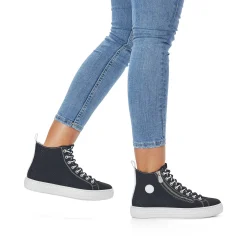 Rieker Sneakers-Women'S Sneaker High Night Black-Crystal White