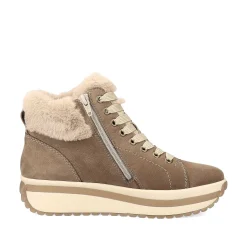 Rieker Sneakers-Women'S Sneaker High Caramel-Brown Cream-Beige