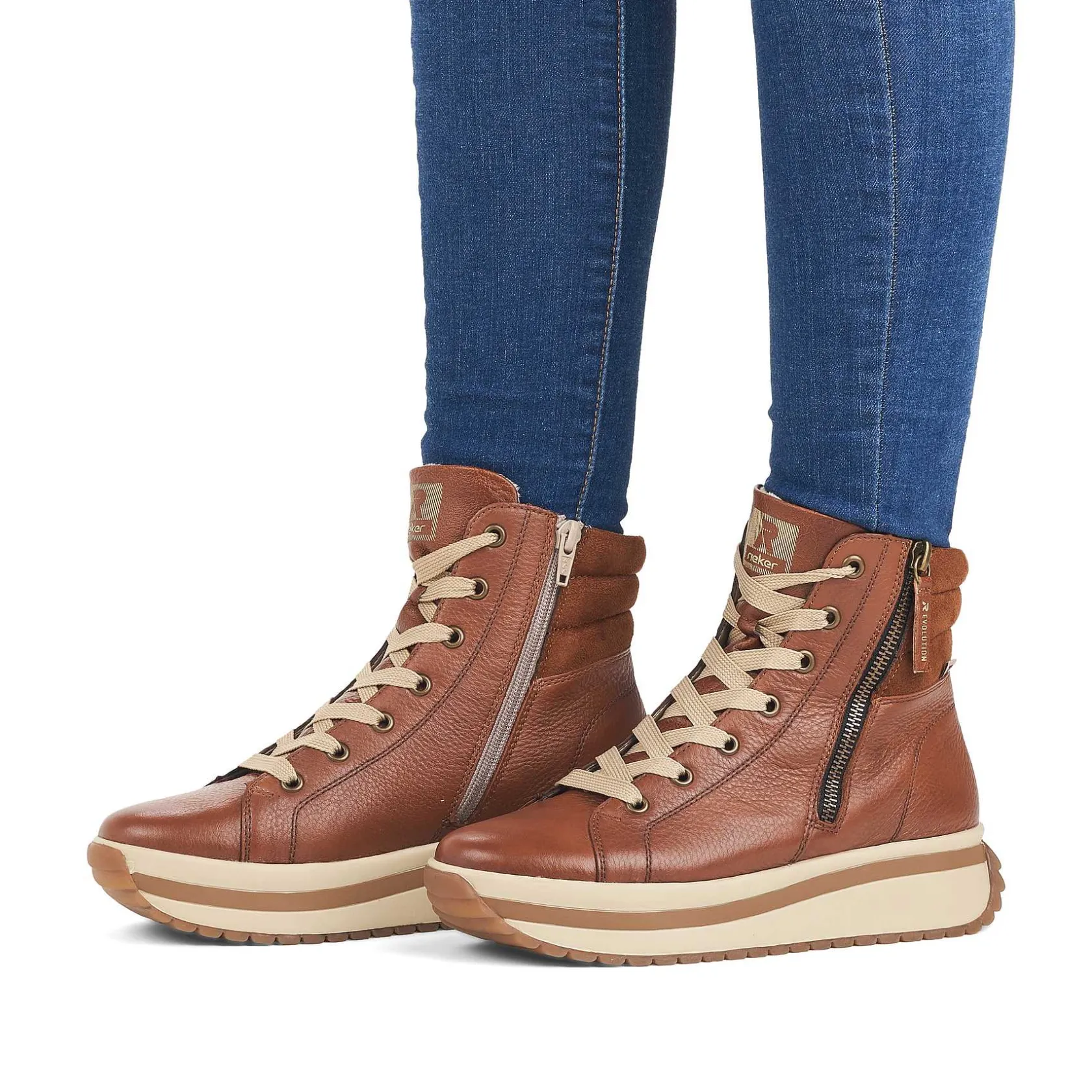 Rieker Sneakers-Women'S Sneaker High Wood Brown
