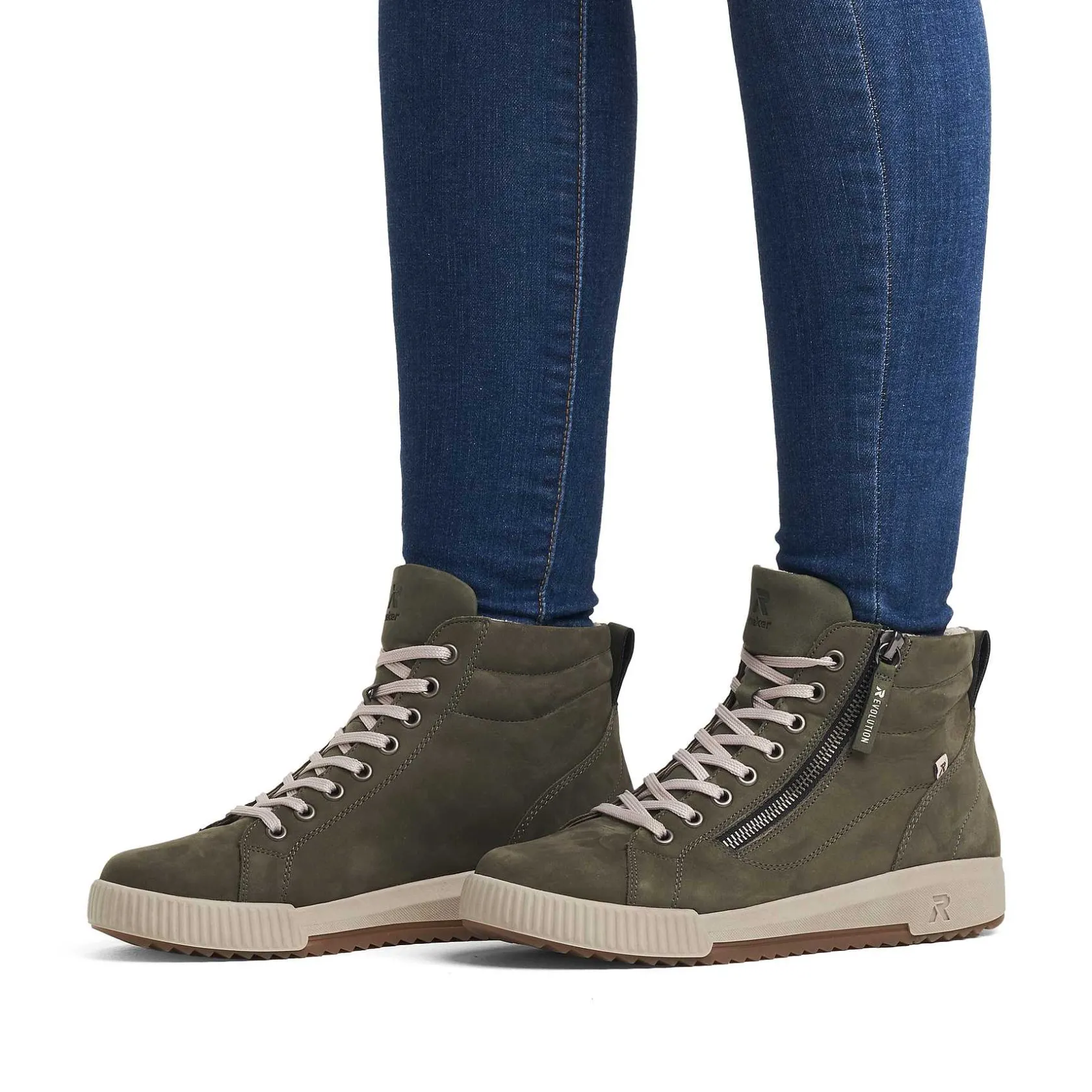 Rieker Sneakers-Women'S Sneaker High Khaki Green