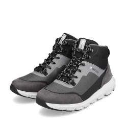 Rieker Sneakers-Women'S Sneaker High Stone-Grey Ocean-Blue