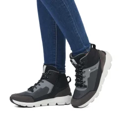 Rieker Sneakers-Women'S Sneaker High Stone-Grey Ocean-Blue