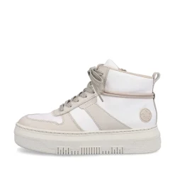 Rieker Sneakers-Women'S Sneaker High Swan White Beige