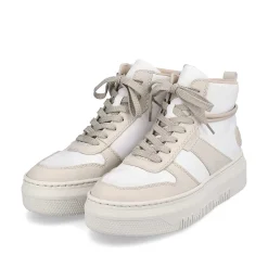 Rieker Sneakers-Women'S Sneaker High Swan White Beige