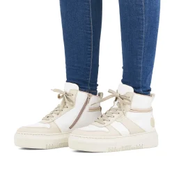 Rieker Sneakers-Women'S Sneaker High Swan White Beige