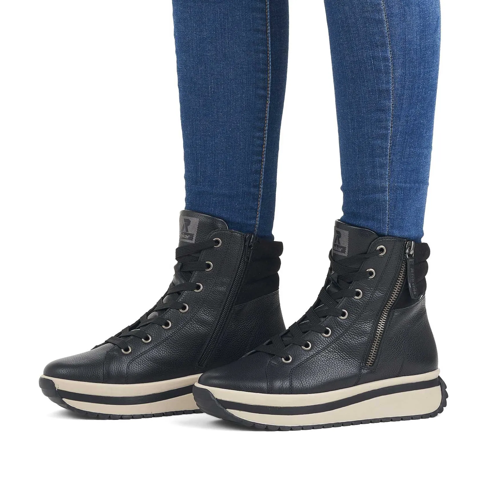 Rieker Sneakers-Women'S Sneaker High Steel Black