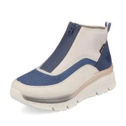 Rieker Sneakers-Women'S Sneaker High Light Beige-Denim Blue