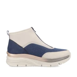 Rieker Sneakers-Women'S Sneaker High Light Beige-Denim Blue