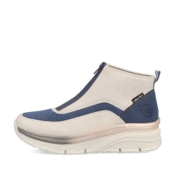Rieker Sneakers-Women'S Sneaker High Light Beige-Denim Blue
