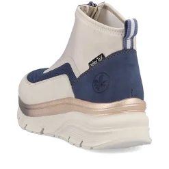 Rieker Sneakers-Women'S Sneaker High Light Beige-Denim Blue