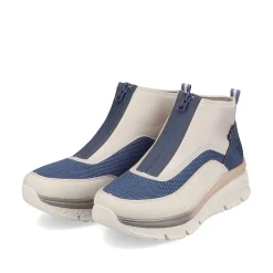 Rieker Sneakers-Women'S Sneaker High Light Beige-Denim Blue
