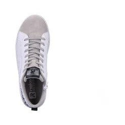 Rieker Sneakers-Women'S Sneaker High Swan-White Arctic-Grey Zebra