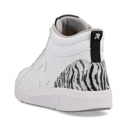 Rieker Sneakers-Women'S Sneaker High Swan-White Arctic-Grey Zebra