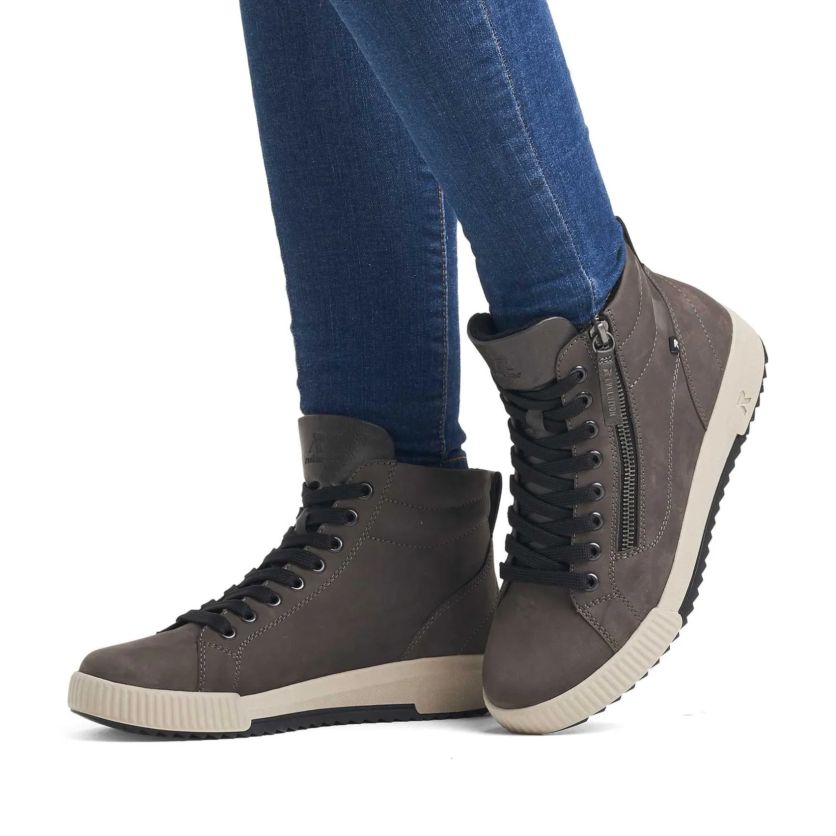 Rieker Sneakers-Women'S Sneaker High Stone Grey